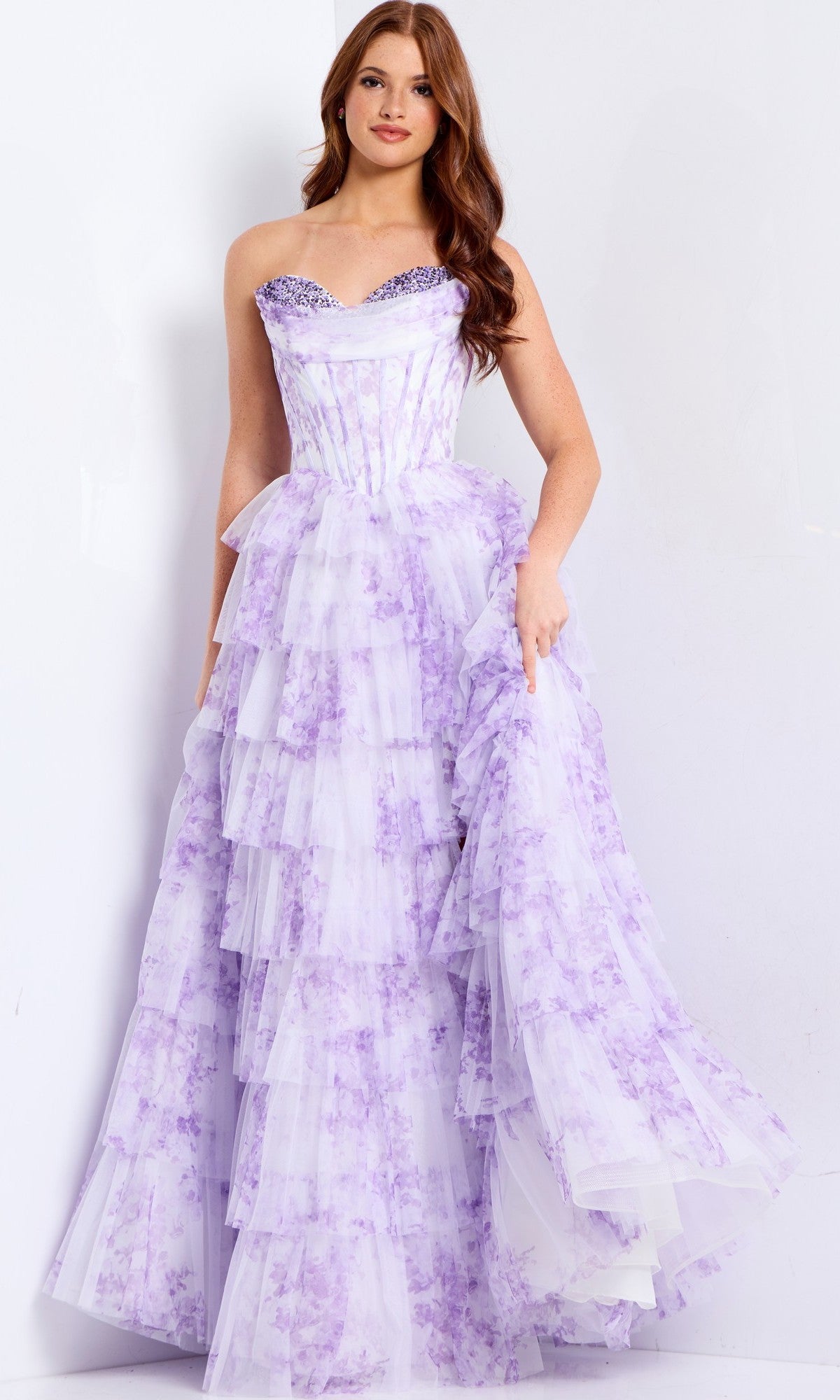 Lilac Jovani Long Formal Evening Gown 47440 - Image