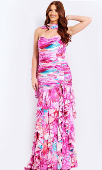Multi Jovani Long Formal Evening Gown 47552 - Image