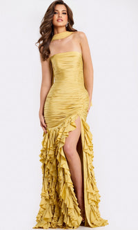 Yellow Jovani Long Formal Dress 47553