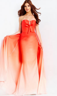 Orange/ Ombre Jovani Long Formal Dress 47554 - Image