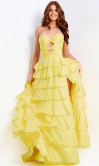 Yellow Jovani Long Formal Dress 47743