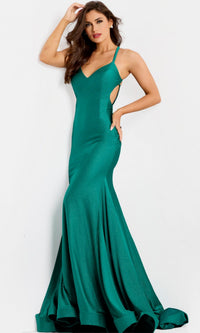 Emerald Jovani Long Formal Dress 47748 - Image