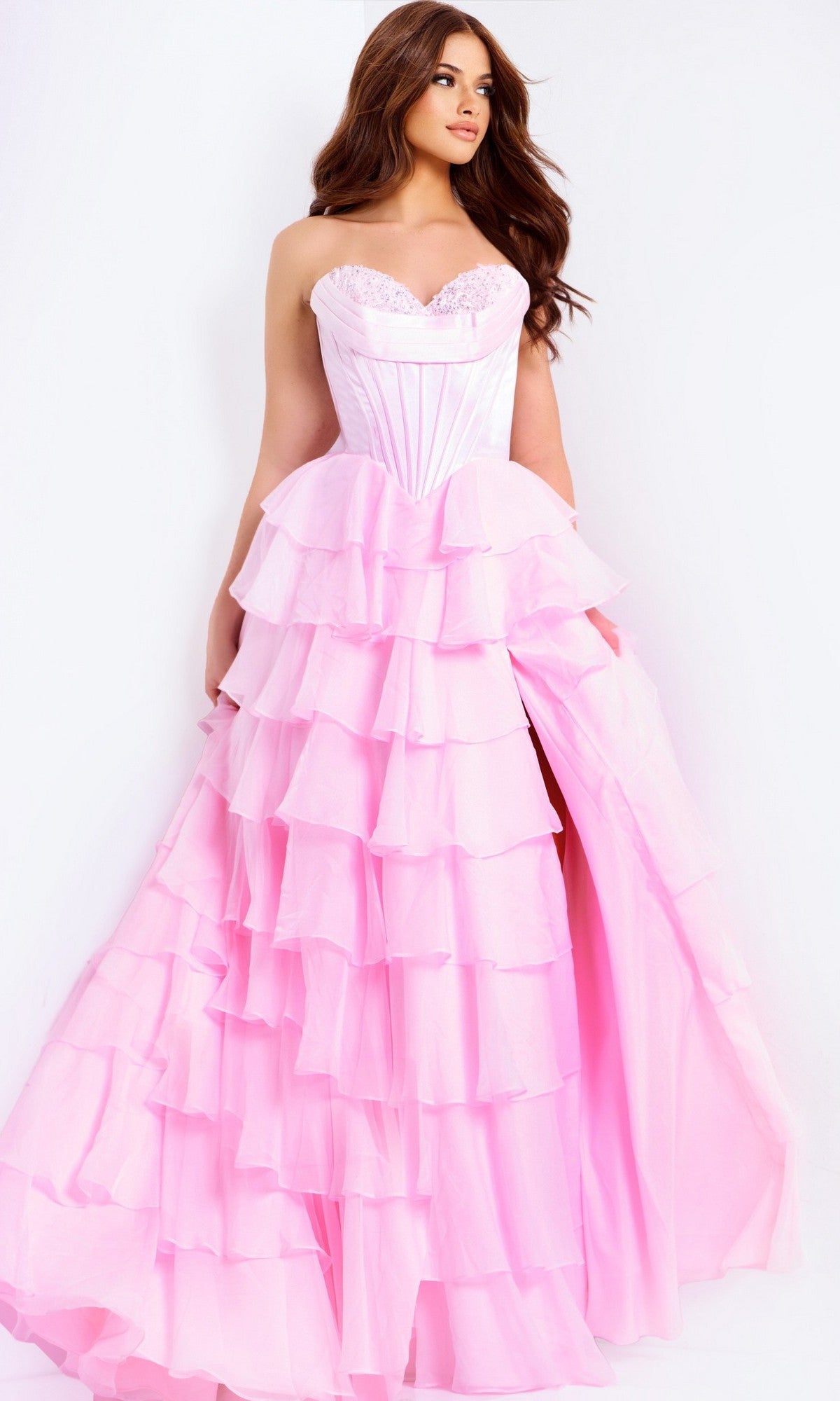 Pink Jovani Long Formal Dress 47762 - Image