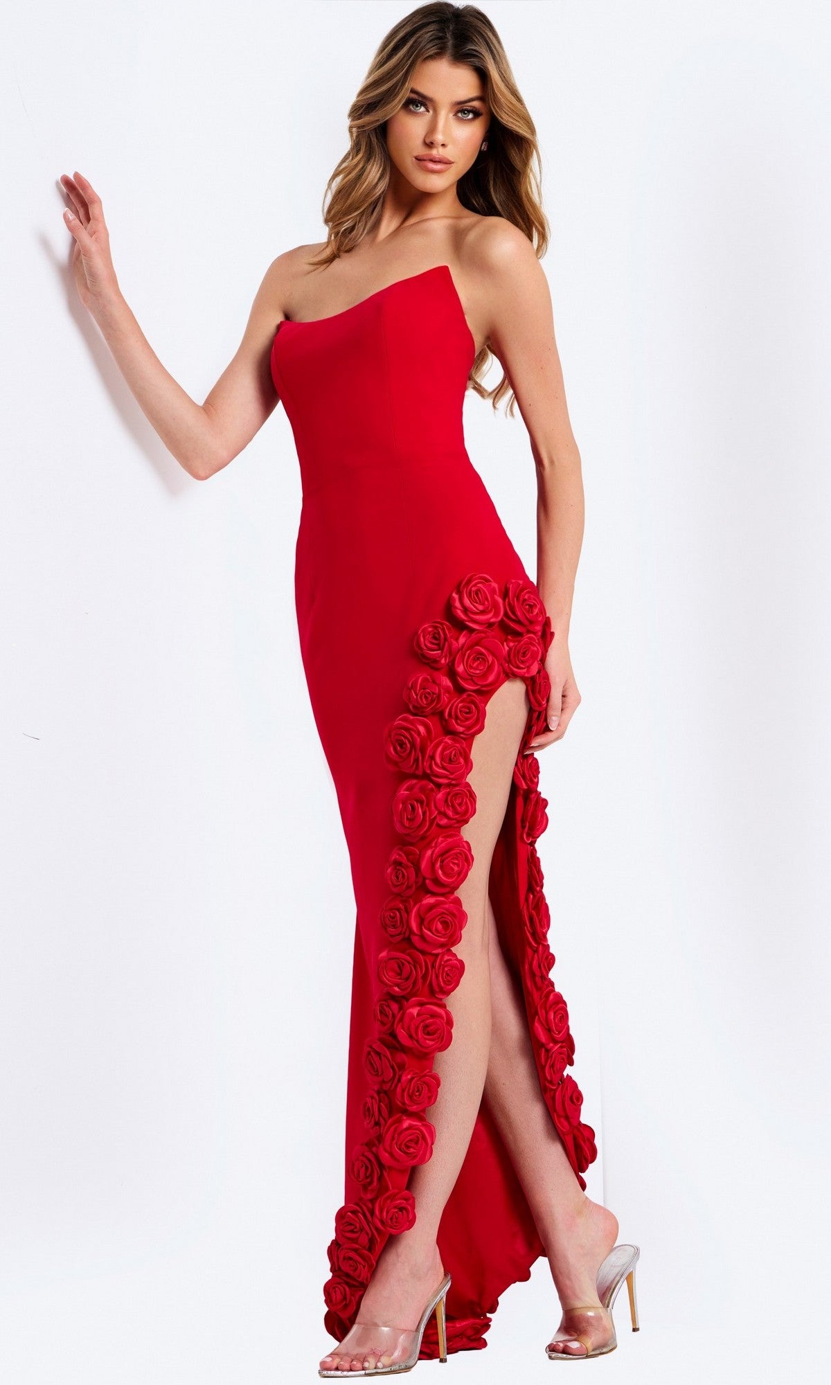 Red Jovani Long Formal Dress 47798 - Image