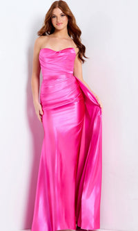 Hot Pink Jovani Long Formal Dress 47865 - Image