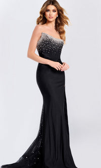 Black Jovani Long Formal Evening Gown 48122 - Image