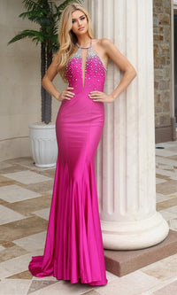 Fuchsia Jovani Long Formal Dress 48123