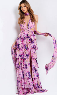 Pink Jovani Long Formal Dress 48234 - Image
