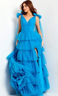 Turquoise Jovani Long Formal Evening Gown 48288
