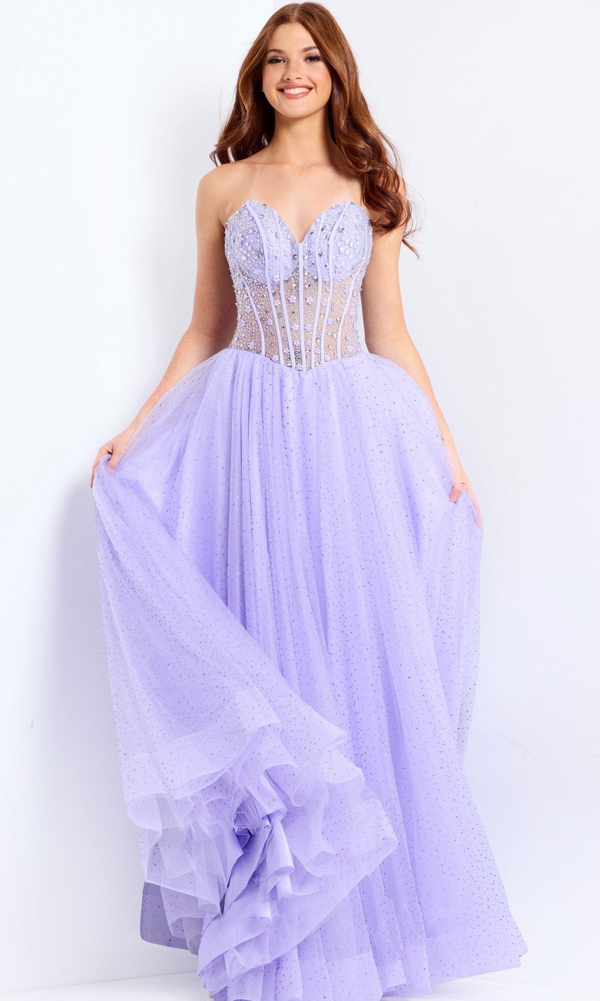 Lilac Jovani Long Formal Dress 48309 - Image