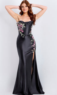 Black Jovani Long Formal Dress 48371 - Image