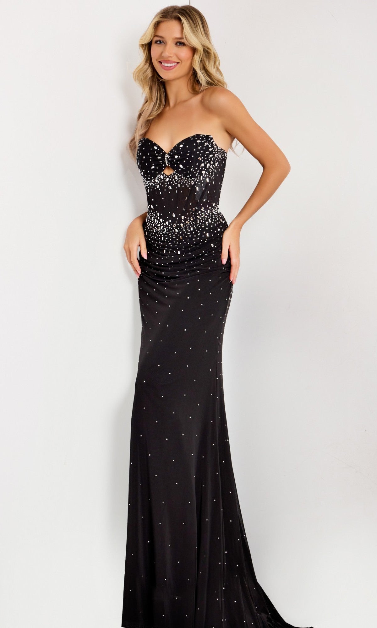 Black Jovani Long Formal Evening Gown 48372