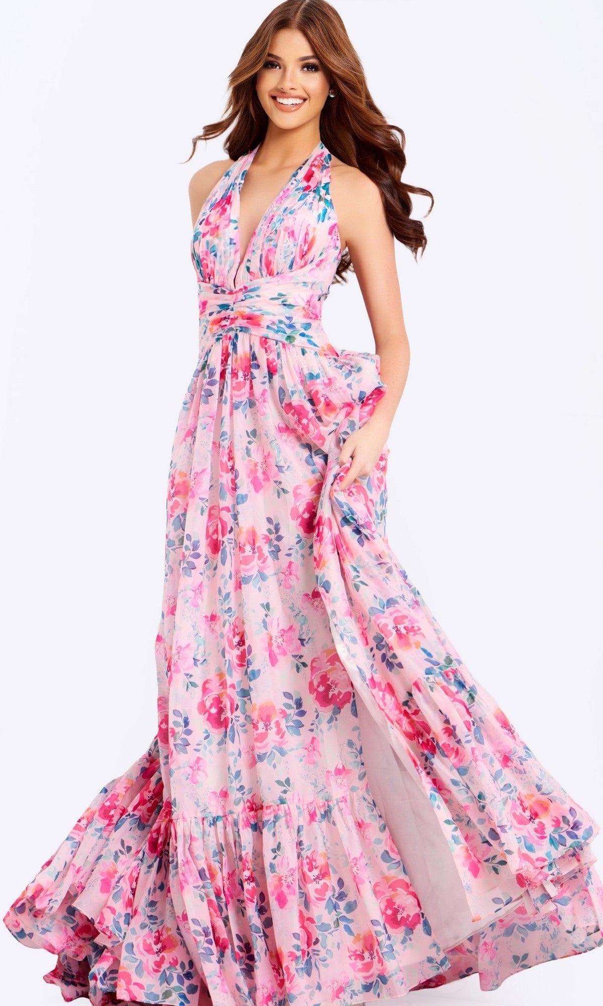 Print Jovani Long Formal Dress 48469