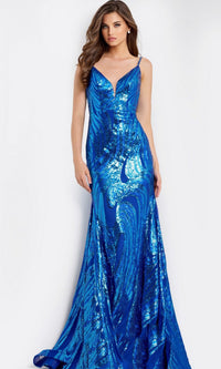 Cobalt Jovani Long Formal Dress 48518 - Image