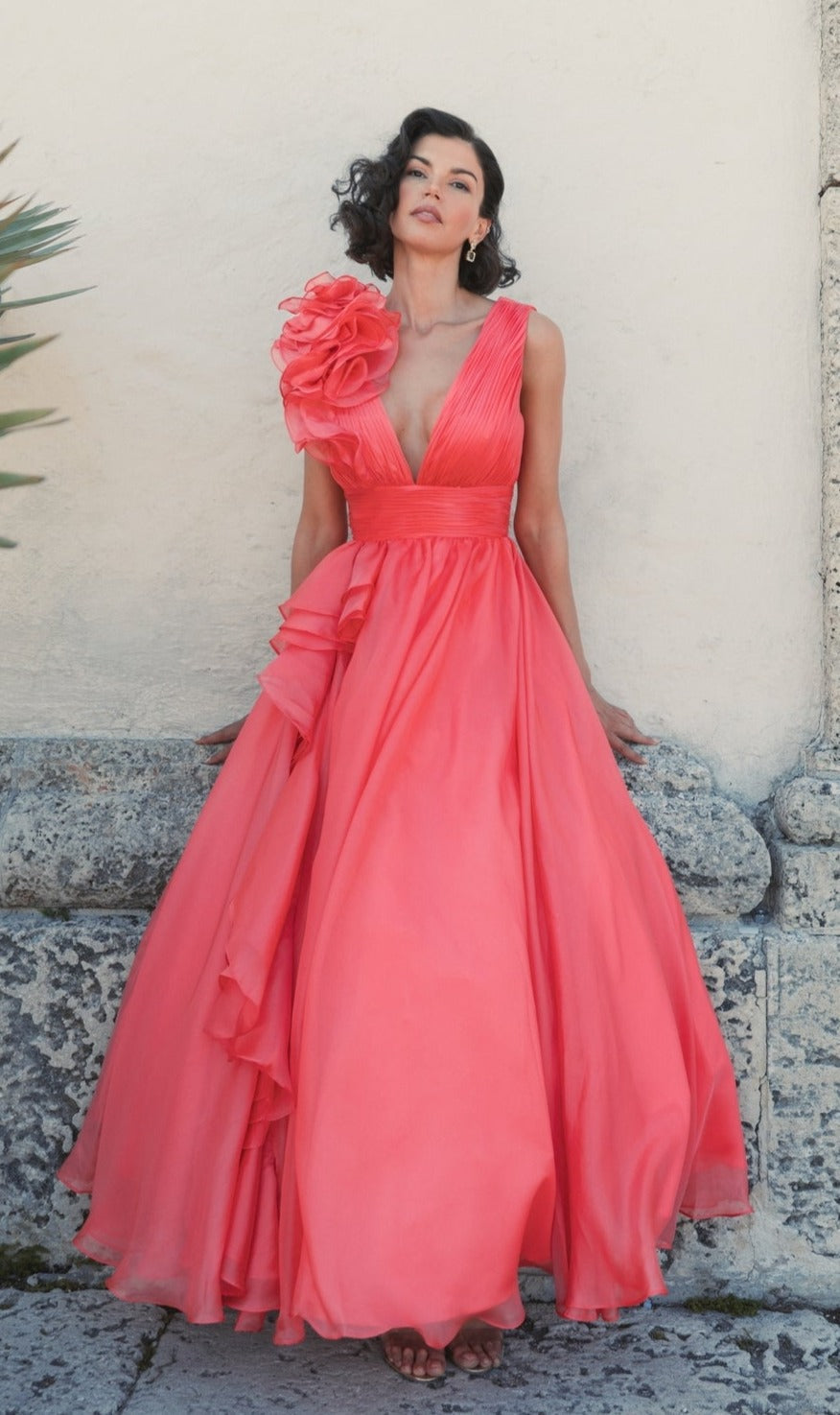 Coral Mac Duggal Long Formal Dress 48856