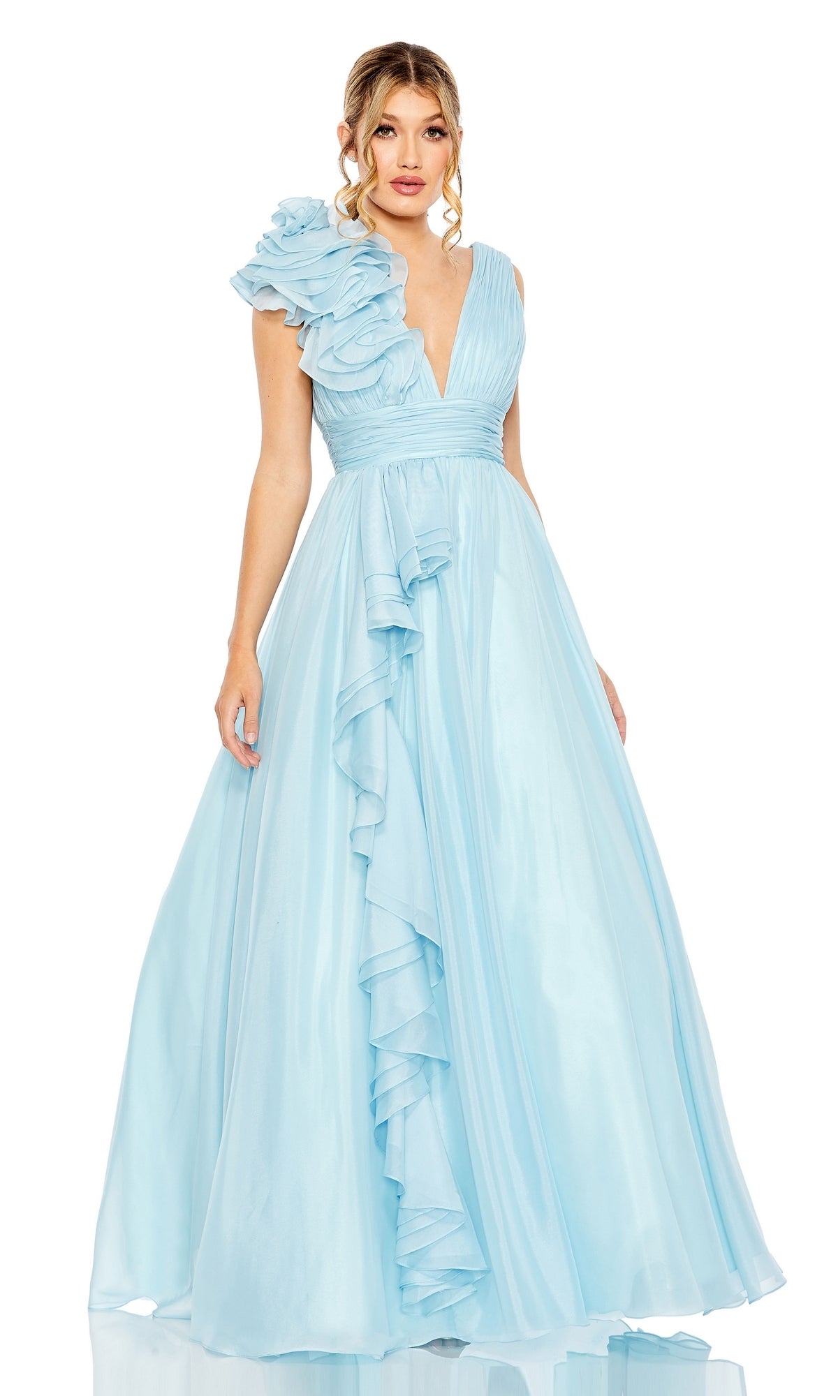 Powder Blue Mac Duggal Long Formal Dress 48856