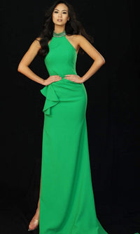 Green Jovani Long Formal Dress 48897 - Image