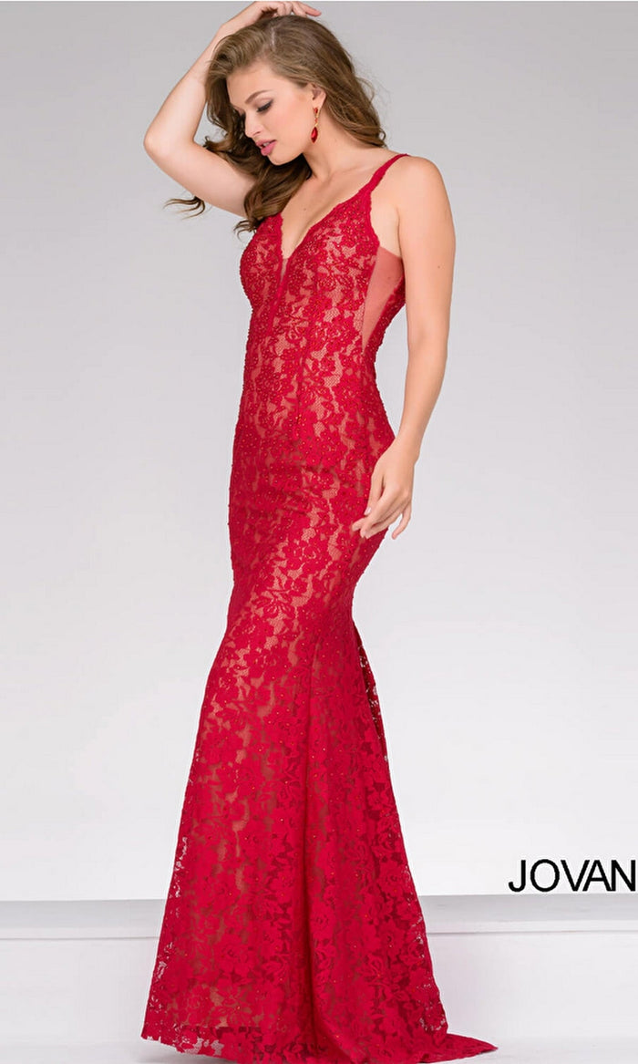 Red Formal Long Dress 48994 by Jovani