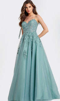 Sage Jovani Long Formal Dress 49092 - Image
