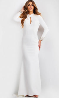 Off White Jovani Long Formal Dress 49126 - Image