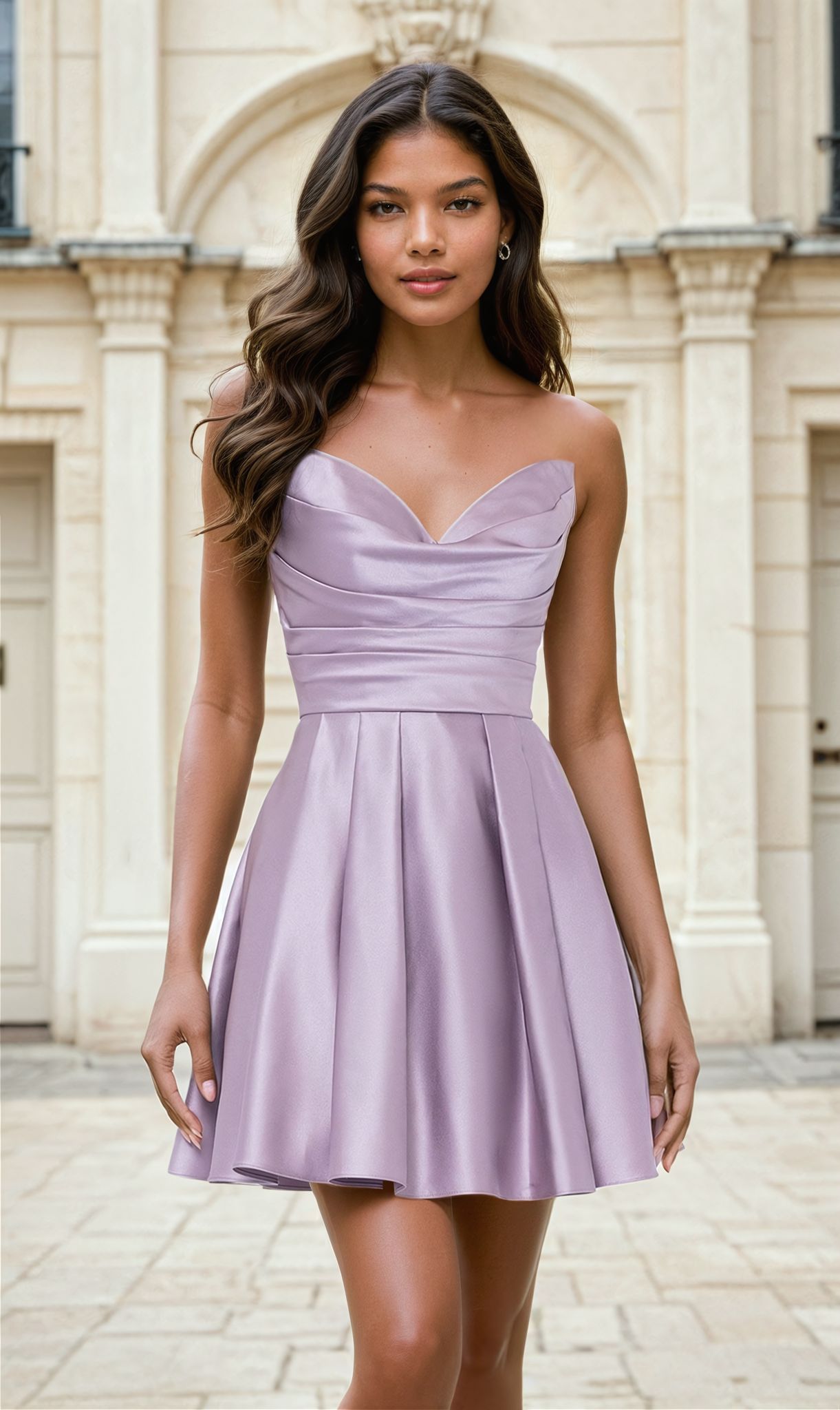 Short Dress 4914bn by Blondie Nites Mauve / 1 Short Dress 4914bn by Blondie Nites Mauve / 1