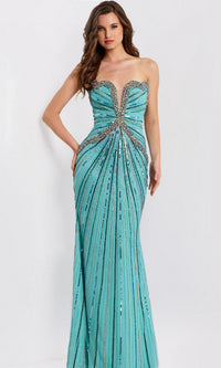 Blue Jovani Long Formal Dress 49224 - Image