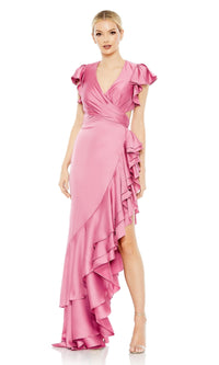 Raspberry Mac Duggal Long Formal Dress 49529