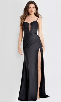 Black Jovani Long Formal Dress 49616 - Image