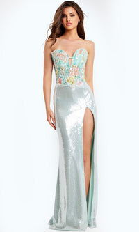 Mint Jovani Long Formal Dress 49627 - Image
