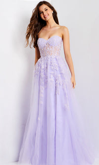 Lilac Jovani Long Formal Evening Gown 49656 - Image
