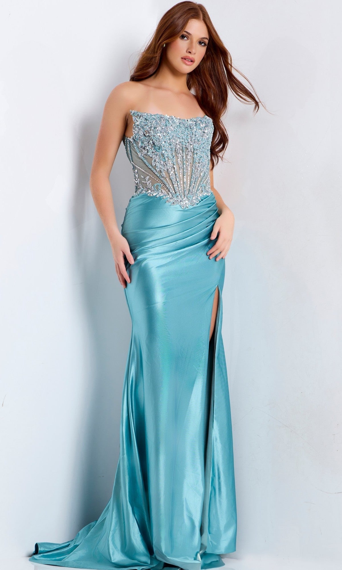 Teal Jovani Long Formal Dress 49721