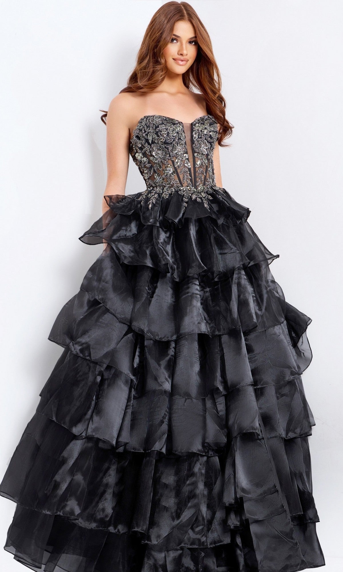 Black Jovani Long Formal Dress 50259 - Image