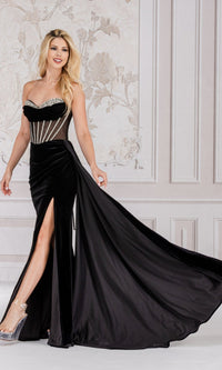 Black Amelia Couture Long Prom Dress 5051