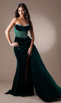 Emerald Green Amelia Couture Long Prom Dress 5051