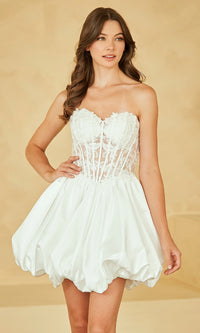 White Amelia Couture Short Prom Dress 5081S