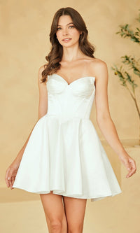 White Amelia Couture Short Party Dress 5082S