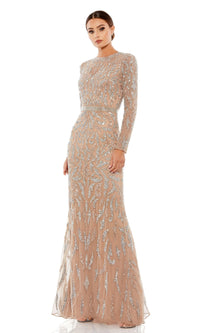 Mocha Mac Duggal Long Formal Dress 5124