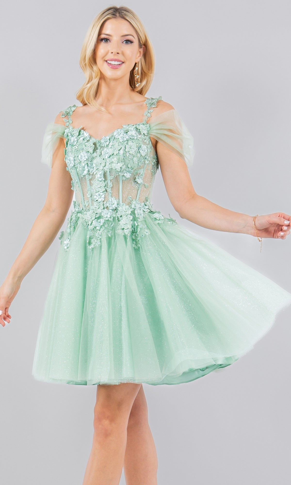 Short Party Dress 5134j by Cinderella Couture Sage / 3XLarge Short Party Dress 5134j by Cinderella Couture Sage / 3XLarge