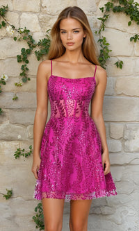 Hot Pink Blondie Nites Short Homecoming Dress 5153BN