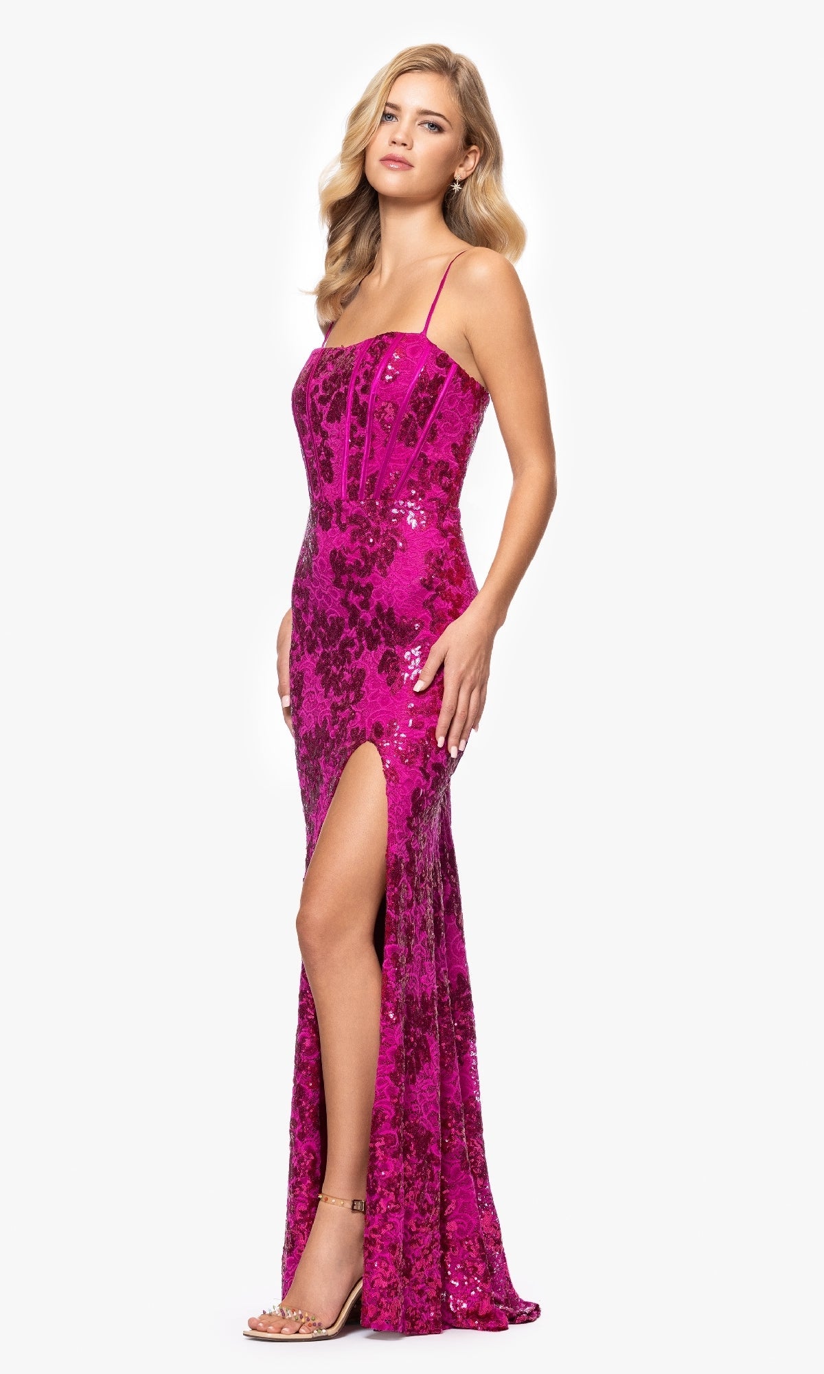 Long Formal Dress 5247bn by Blondie Nites Hot Pink / 0 Long Formal Dress 5247bn by Blondie Nites Hot Pink / 0