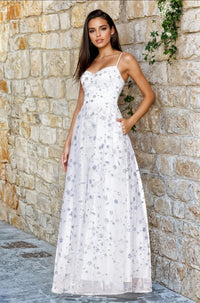 Ivory/Peri Blondie Nites Long Formal Dress 5317bn