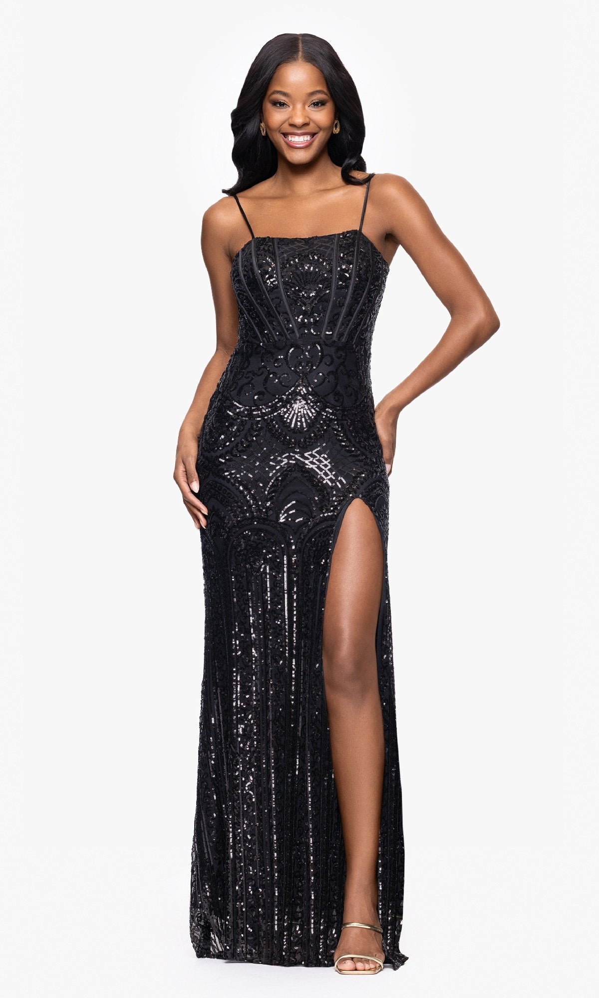Long Formal Dress 5327bn by Blondie Nites Black / 1 Long Formal Dress 5327bn by Blondie Nites Black / 1