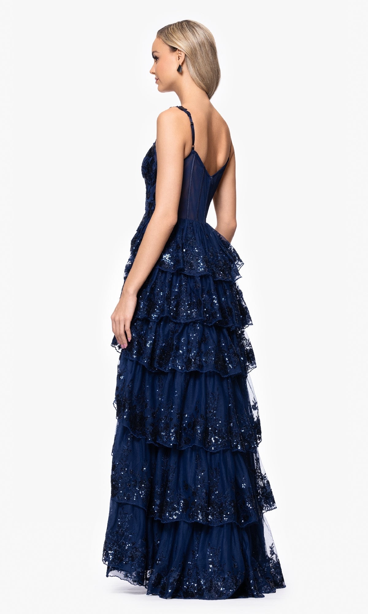 Long Formal Dress 5394bn by Blondie Nites Navy / 0 Long Formal Dress 5394bn by Blondie Nites Navy / 0