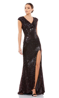 Brown Mac Duggal Long Formal Dress 5441