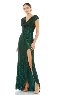 Forest Green Mac Duggal Long Formal Dress 5441