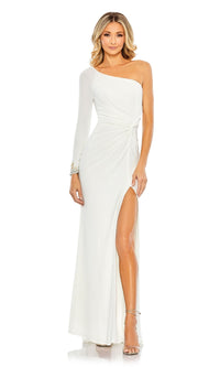 White Mac Duggal Long Formal Dress 55696