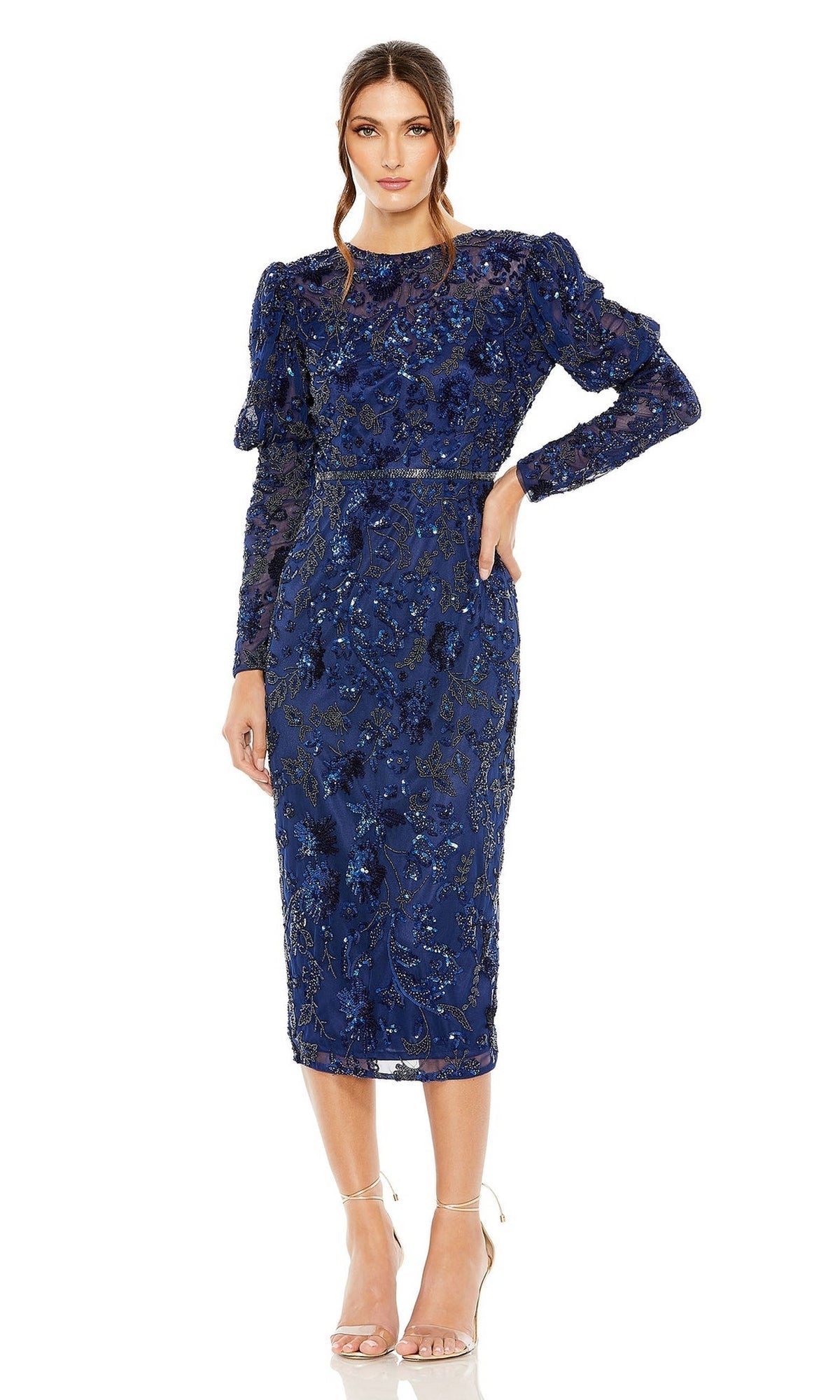 mac duggal holiday dress Mac Duggal Embellished Cap Sleeve A-Line Dress, Size 8, Chocolate