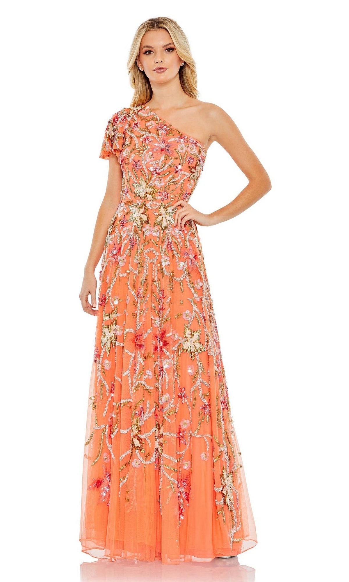 Coral Mac Duggal Long Formal Dress 5617
