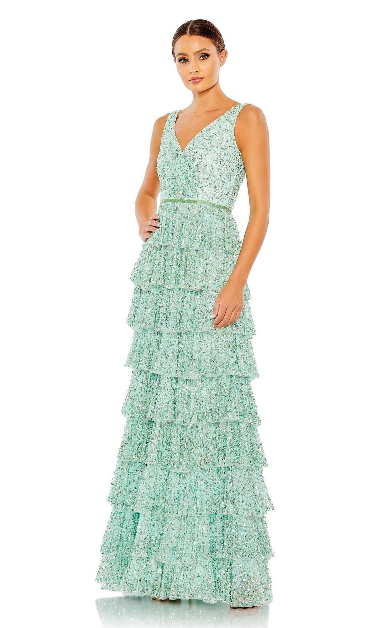 Mac Duggal Long Formal Dress 5627 Mint / 2 Mac Duggal Long Formal Dress 5627 Mint / 2