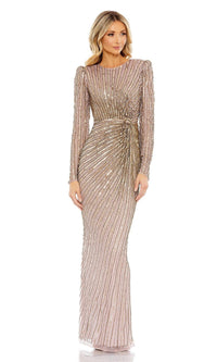 Mocha Mac Duggal Long Formal Dress 5641
